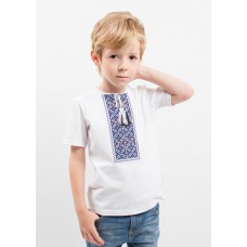 Embroidered t-shirt with short sleeves "Colours" blue/white